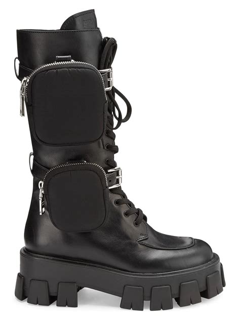 prada combat boots used|prada chunky heel ankle boots.